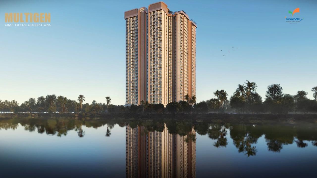 Codename Club Class towers reflected in Thirumenahalli Lake